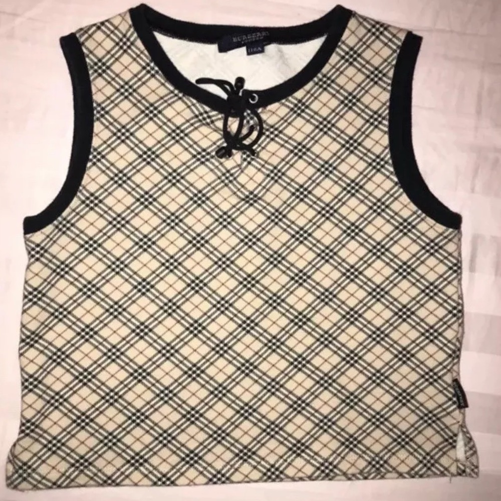 Burberry London kids plaid tie top 110 us size 3t